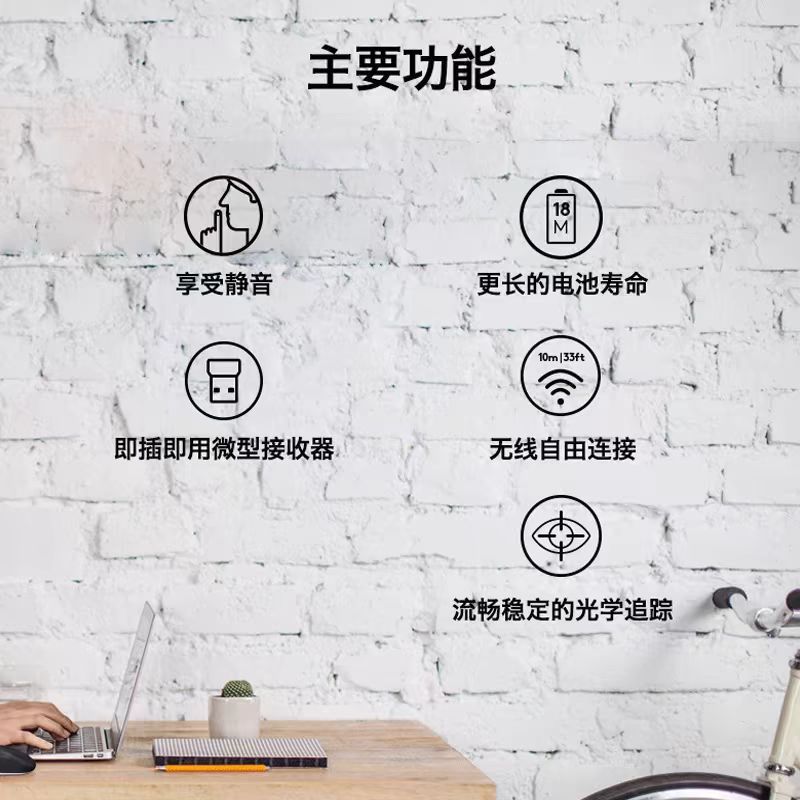รุ่นกระจาย Logitech M220 Silent Mouse Office Home Desktop Computer Notebook Power Saving Portable