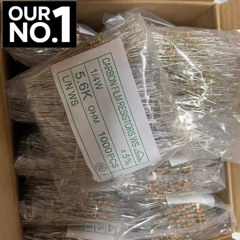 [1000PCS] 1/4w 5% 0.25W ตัวต้านทานฟิล์มคาร์บอน 110R 75R 4.7 1.1K 68K 510K 100R 36K 22R 360K 910K 100