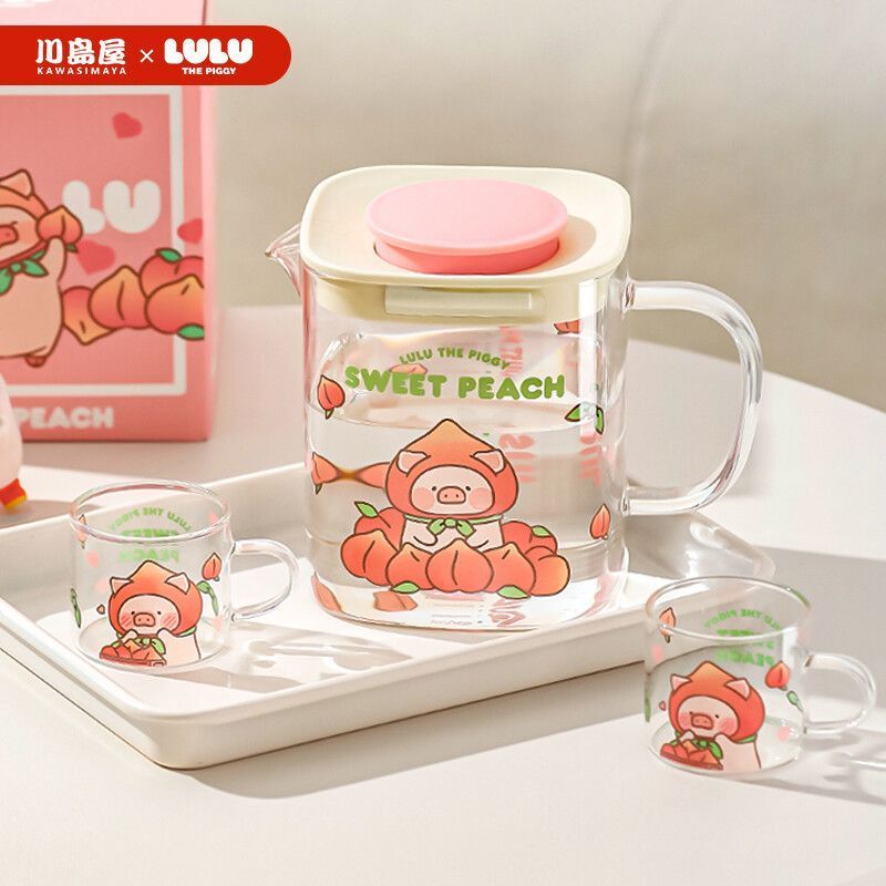 Lulu Pig Cold Water Kettle Glass High-Temperature Resistant Household Cold-Brew Teapot Cool Water Ju