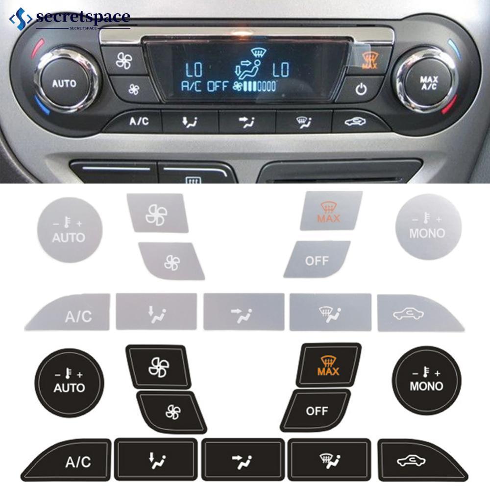 SECRETSPACE รถ Air Dashboard ไวนิล Climate ซ่อม Decals เงินสําหรับ Ford Focus สติกเกอร์ปุ่มสําหรับ F