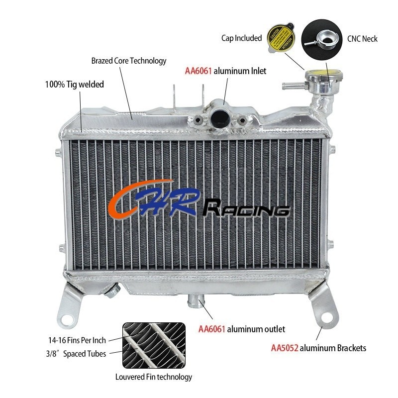 สําหรับ Honda NC19 NSR400 NS400R NS400RG NS 400 R 1985 1986 1987 1988 ยี่ห้อใหม่หม้อน้ําอลูมิเนียม