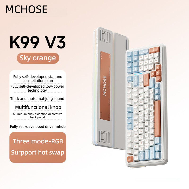 MCHOSE K99 V3 คีย์บอร์ดไร้สายแบบกําหนดเอง Bluetooth Tri-mode Knob 10000mAh E-sports เกมคอมพิวเตอร์สํ