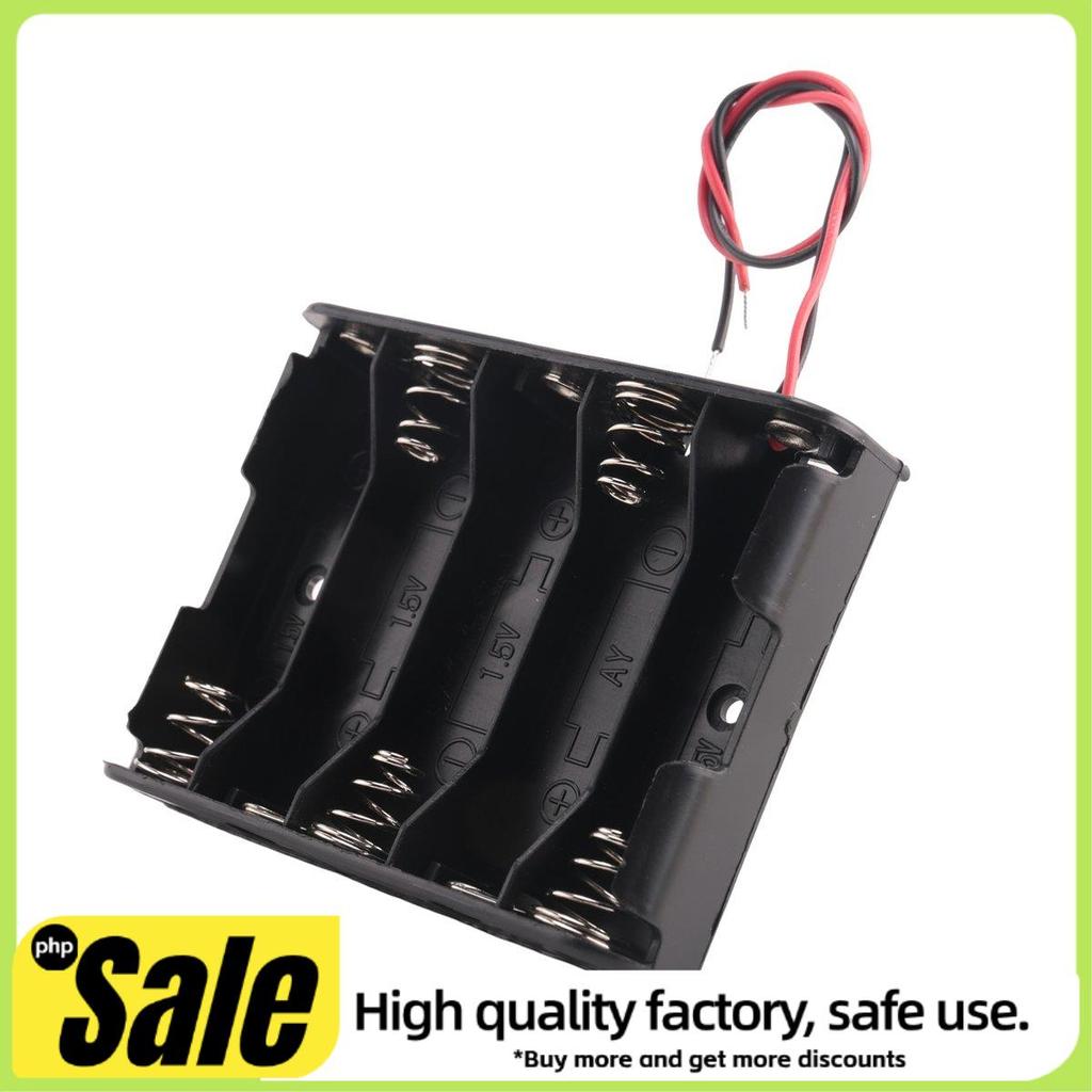 5 x 1.5V AA Battery Slot Holder Case Box Wire Black