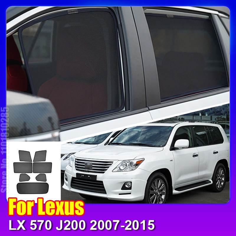 ม่านบังแดดหน้าต่างด้านข้างแบบกําหนดเองสําหรับ Lexus LX 570 J200 2007-2015 LX570 บล็อก UV และชุดม่านค