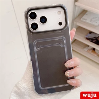 WUJU โปร่งใสผู้ถือบัตรกรณีเข้ากันได้สําหรับ IPhone 17 16 15 14 13 12 11 Pro Max, พร้อม Anti-Yellowing, กันกระแทก TPU กันชน