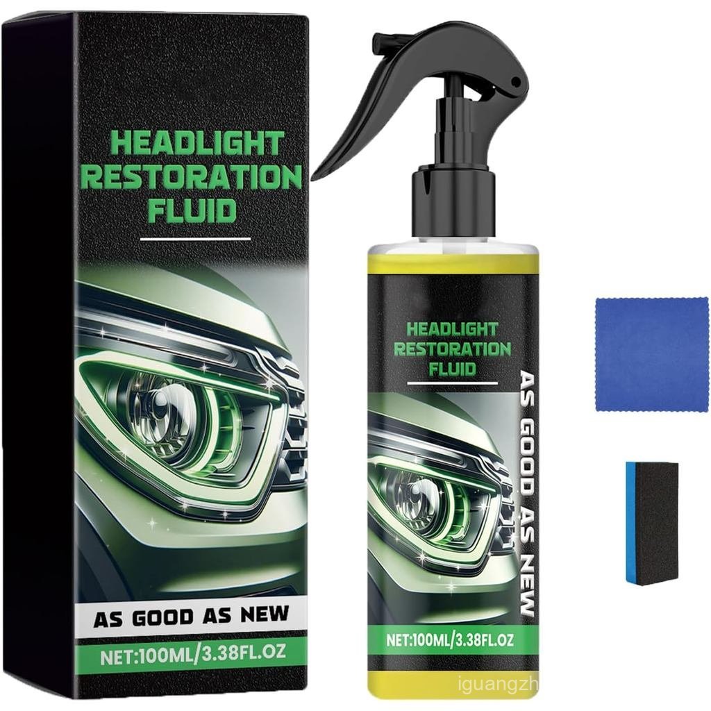 Headlight Restoration Fluid for Automobiles - 100ML Car Headlight Cleaner Spray Kit, Automotive Head