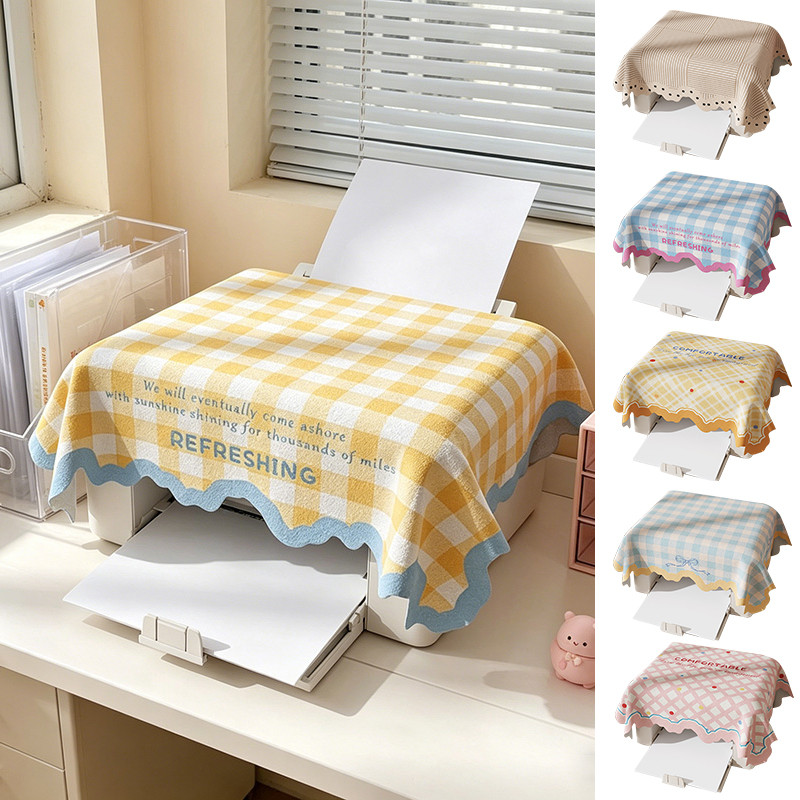 คลาสสิกลายสก๊อตรูปแบบเตาอบไมโครเวฟฝุ่นปกสีครีมสไตล์อเนกประสงค์ปกผ้าตกแต่งบ้าน