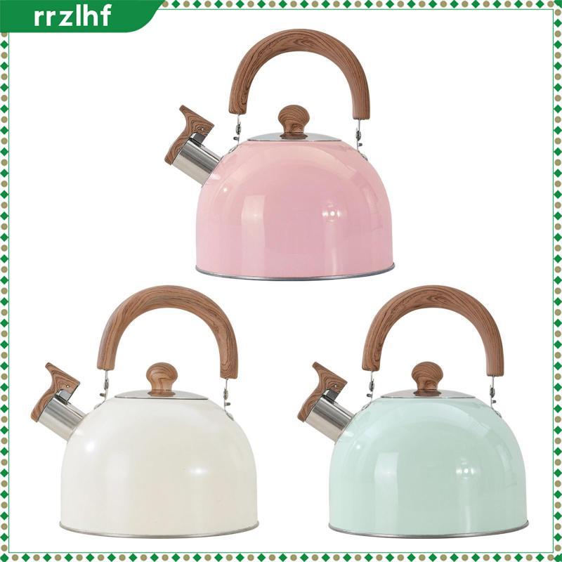 [rrzlhf] กาต้มน้ําชาสแตนเลสพร้อมที่จับลายไม้เปิดกว้างอเนกประสงค์
