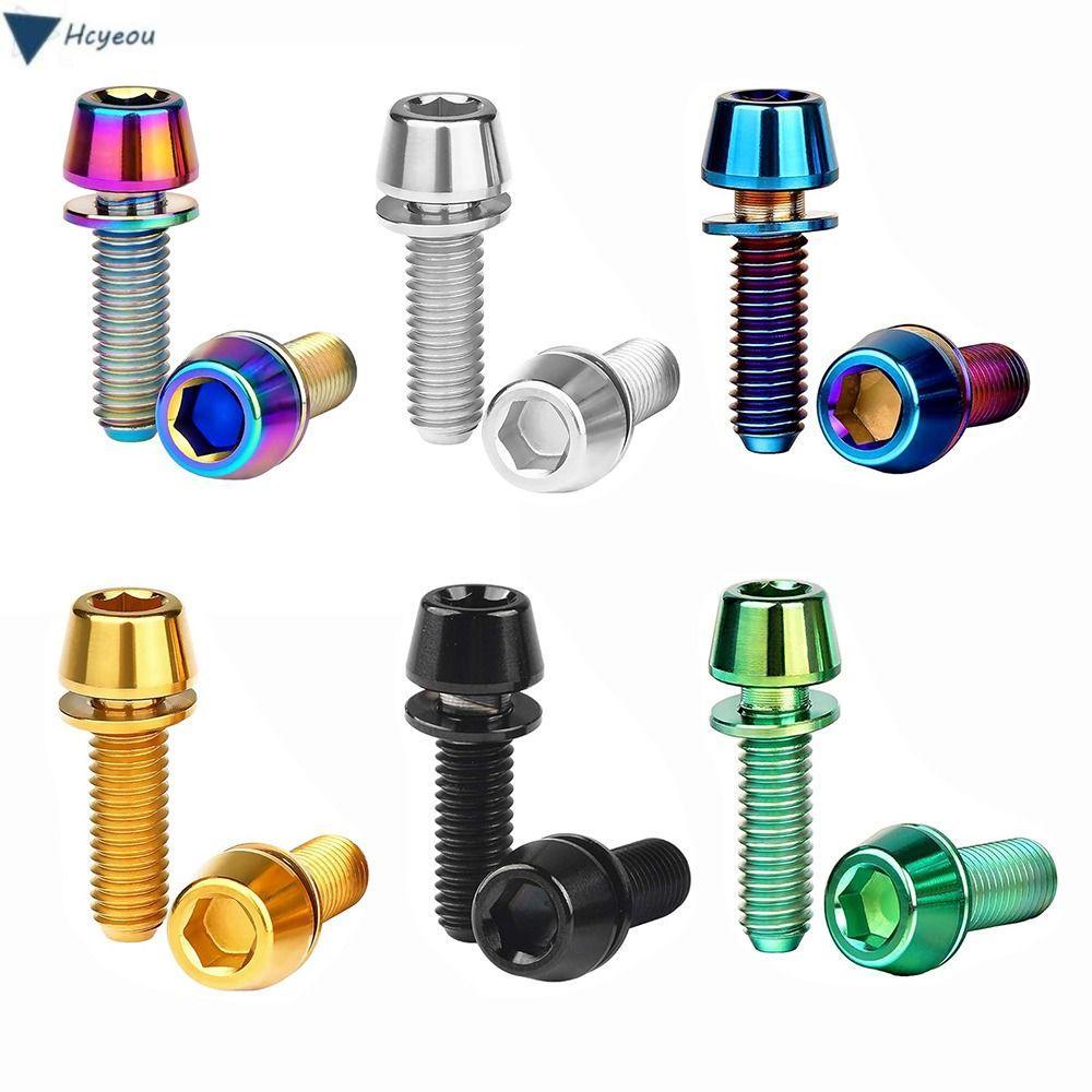 HCYEOU Titanium Bolt,พร้อมเครื่องซักผ้าM5x16mm Allen Hexสกรู,คุณภาพสูงM5x20mm M5x18mmสกรูAllen