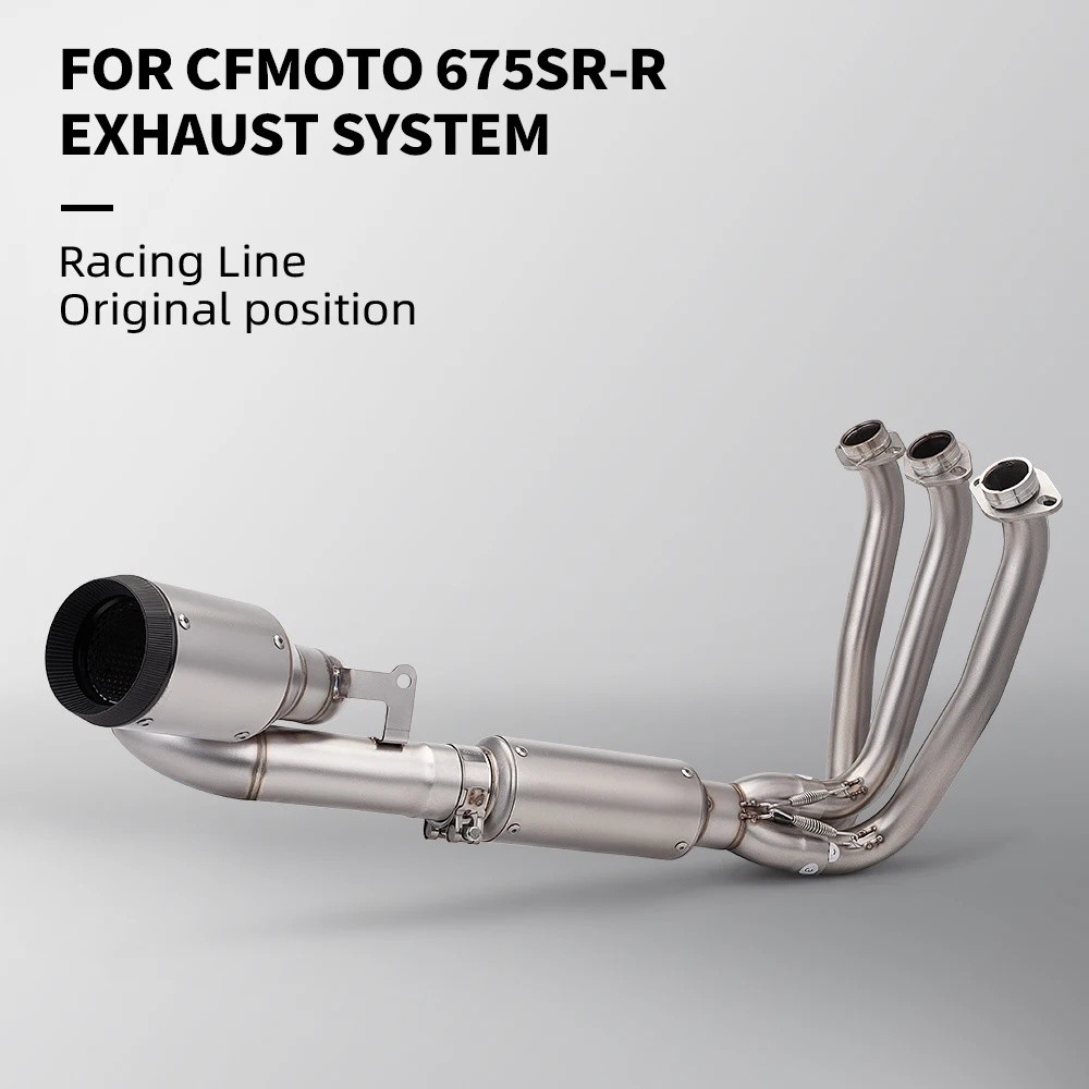 สําหรับ CFMOTO 675SR-R 675NK รถจักรยานยนต์ไอเสียเต็มระบบ Underbelly Header ท่อด้านหน้าท่อไอเสีย AR R