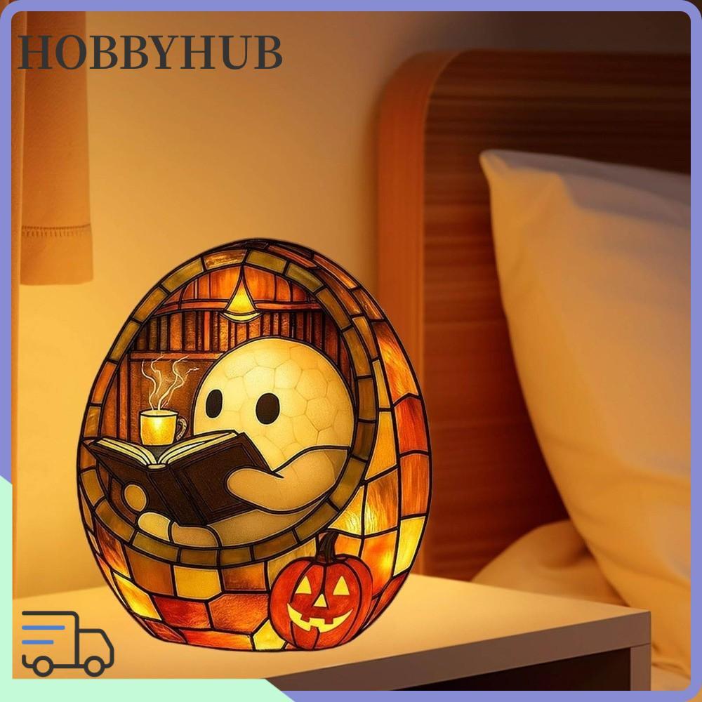 HOBBYHUB ฮาโลวีน Ghosts Night Light, Ghost Decor Handmade Ghost อ่านหนังสือโคมไฟ,น่ารัก Ghost Flicki