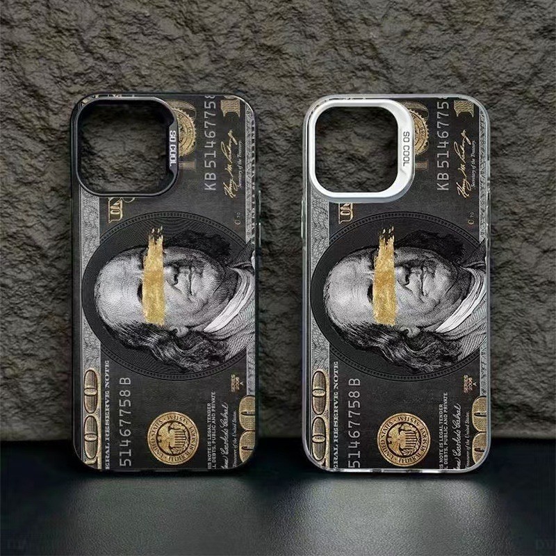 Unique US Dollar พิมพ์ธนบัตรเหมาะสําหรับ Apple 15Promax เคสโทรศัพท์ iPhone16Pro14Pro Premium 17