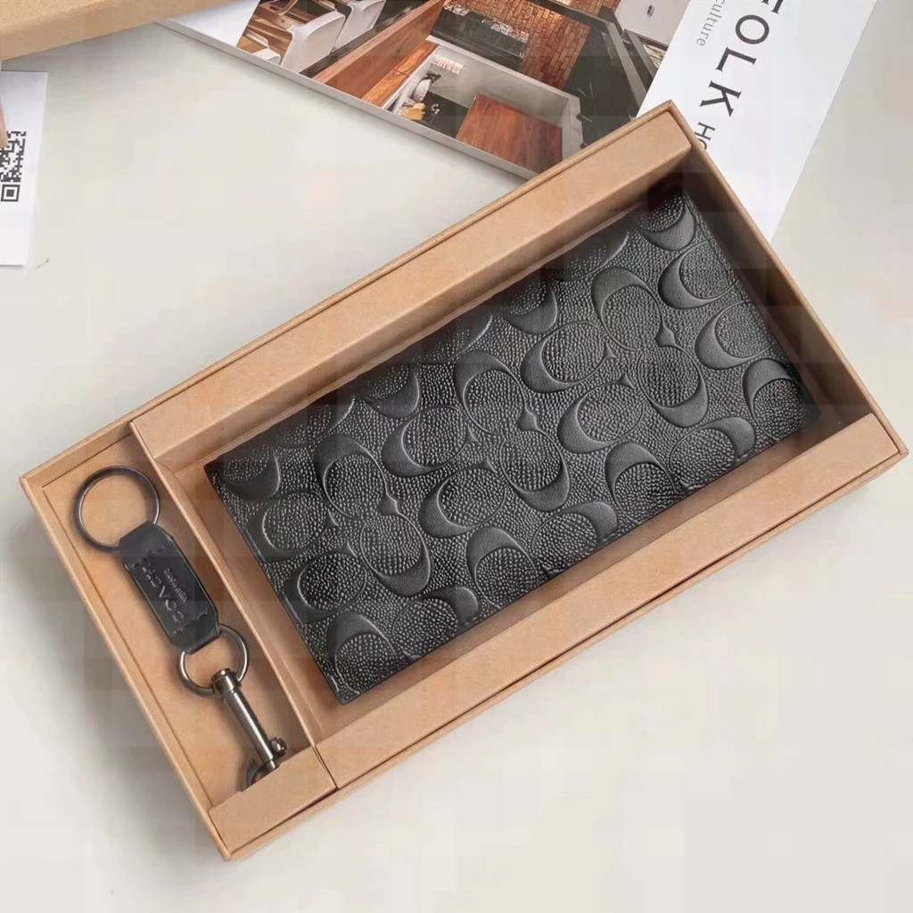Wallet F75365 กระเป๋าสตางค์ผู้ชายลายนูนยาว กระเป๋าสตางค์ใบยาว L5V8C92P