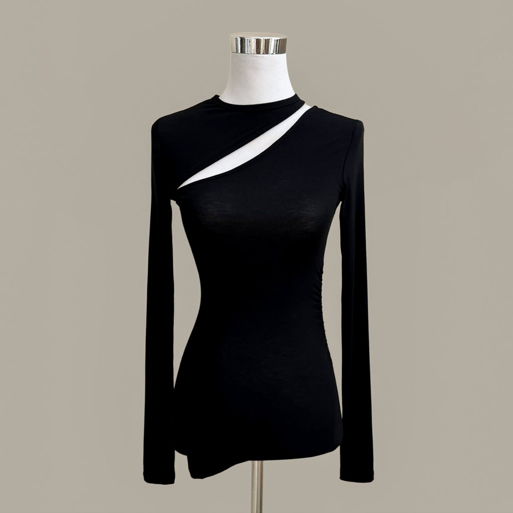 HV Amari Cut Out Top - สีดํา