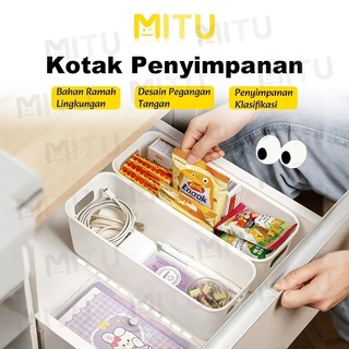 MITU Kotak Penyimpanan Organizer Laci Multifungsi PP | Wadah Serbaguna Keranjang Penyimpanan Alat Tulis Dapur Kamar Tidur Bin Storage Box