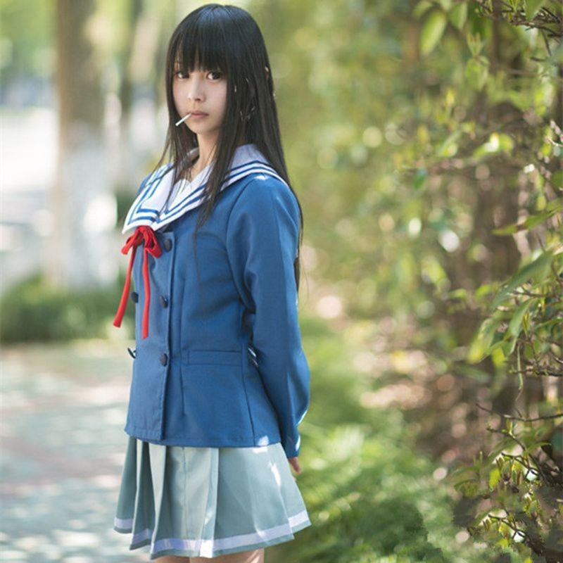 คอสเพลย์เครื่องแต่งกาย Beyond the Boundary ตัวละคร Kuriyama Mirai และ Nase Mitsuki H2MC