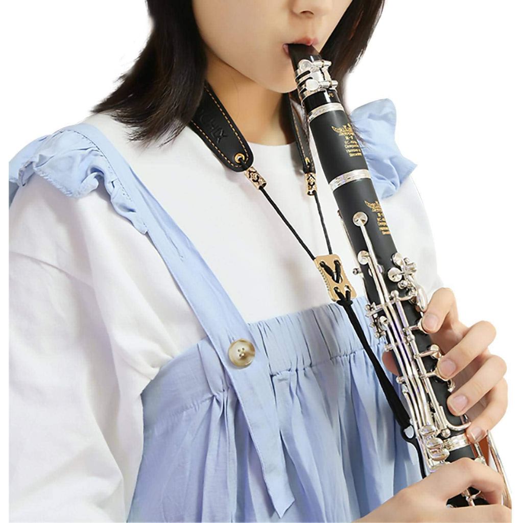 สายคล้องคอสีดําคลาริเน็ต,สายคล้องคอ Oboe,Super fiber,Zinc Alloy Hook,Musical Instruments อุปกรณ์เสริ