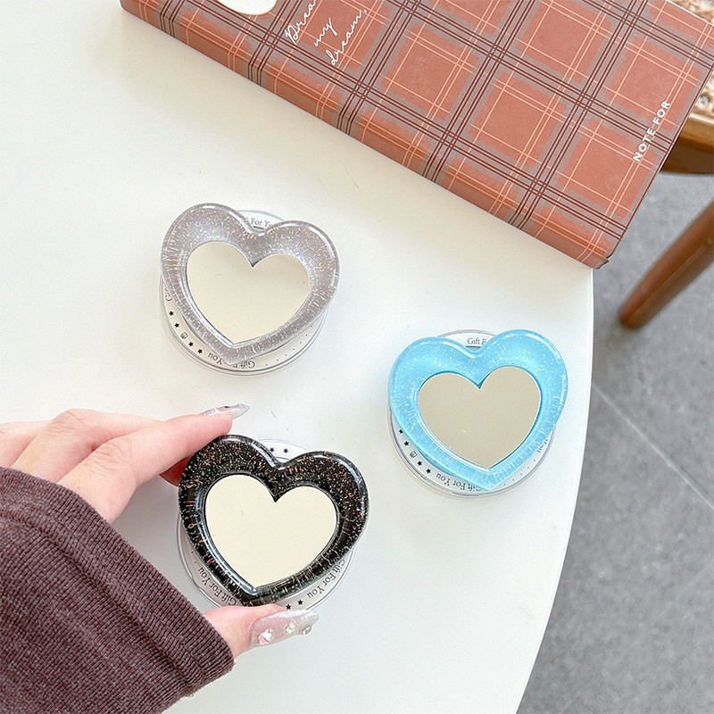 3d Love กระจกสีรอบแม่เหล็กผู้ถือโทรศัพท์สําหรับ IPhone 17 16 15 14 13 12 Pro Max 14 Plus พับแหวน Grip ยืดโต๊ะขาตั้ง P3