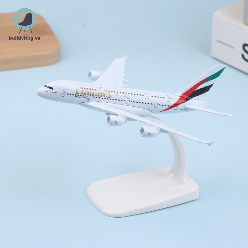 Bg 1 ชุด Airbus A380 14 ซม.เครื่องบินรุ่น Emirates โลหะจําลองวัสดุเครื่องบินการบินจําลองเครื่องบินตก