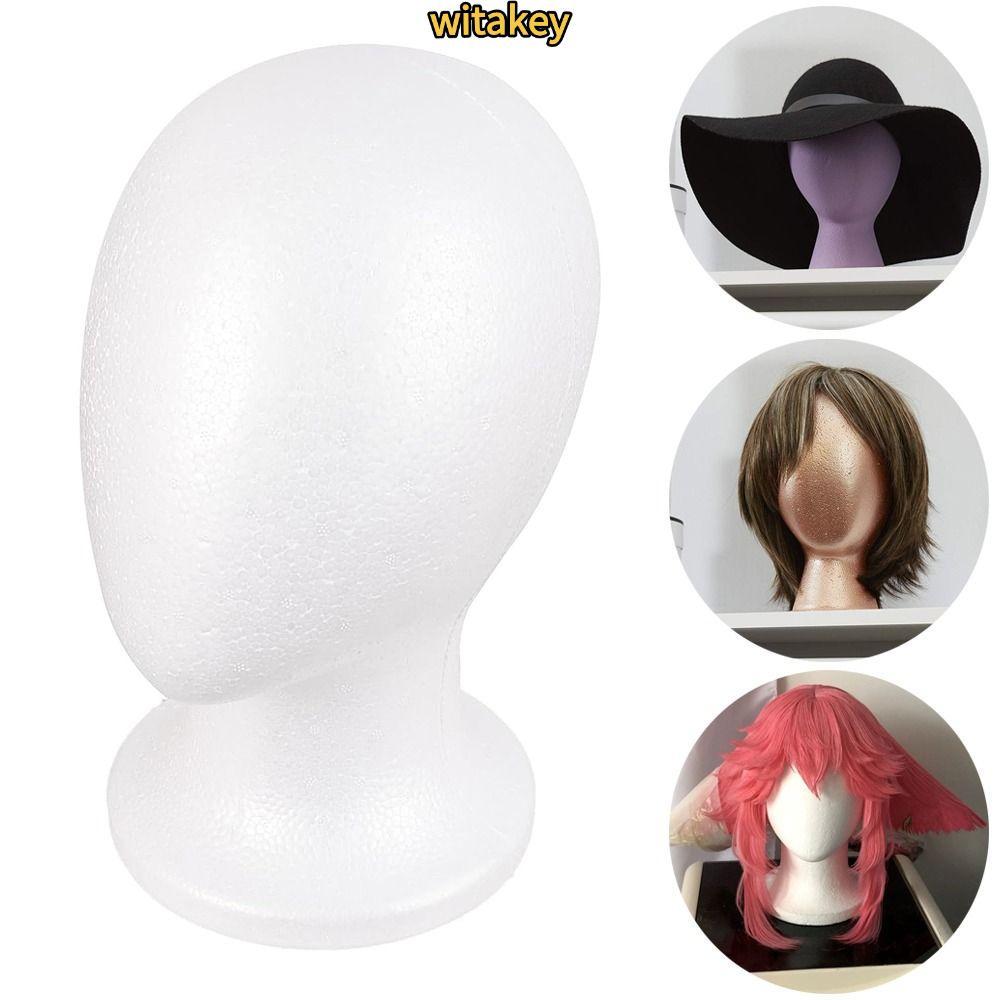 WITATA หัวหุ่นโฟมสีขาวสำหรับจัดแสดงวิกผม น้ำหนักเบาทOUCH และเสถียร