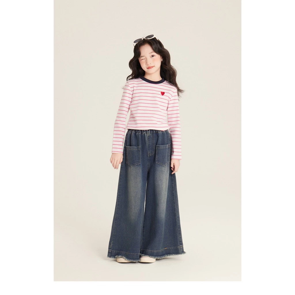 KIDSZONE เสื้อแขนยาวเด็กผู้หญิงแบบสวม เนื้อนิ่ม รุ่น A3232