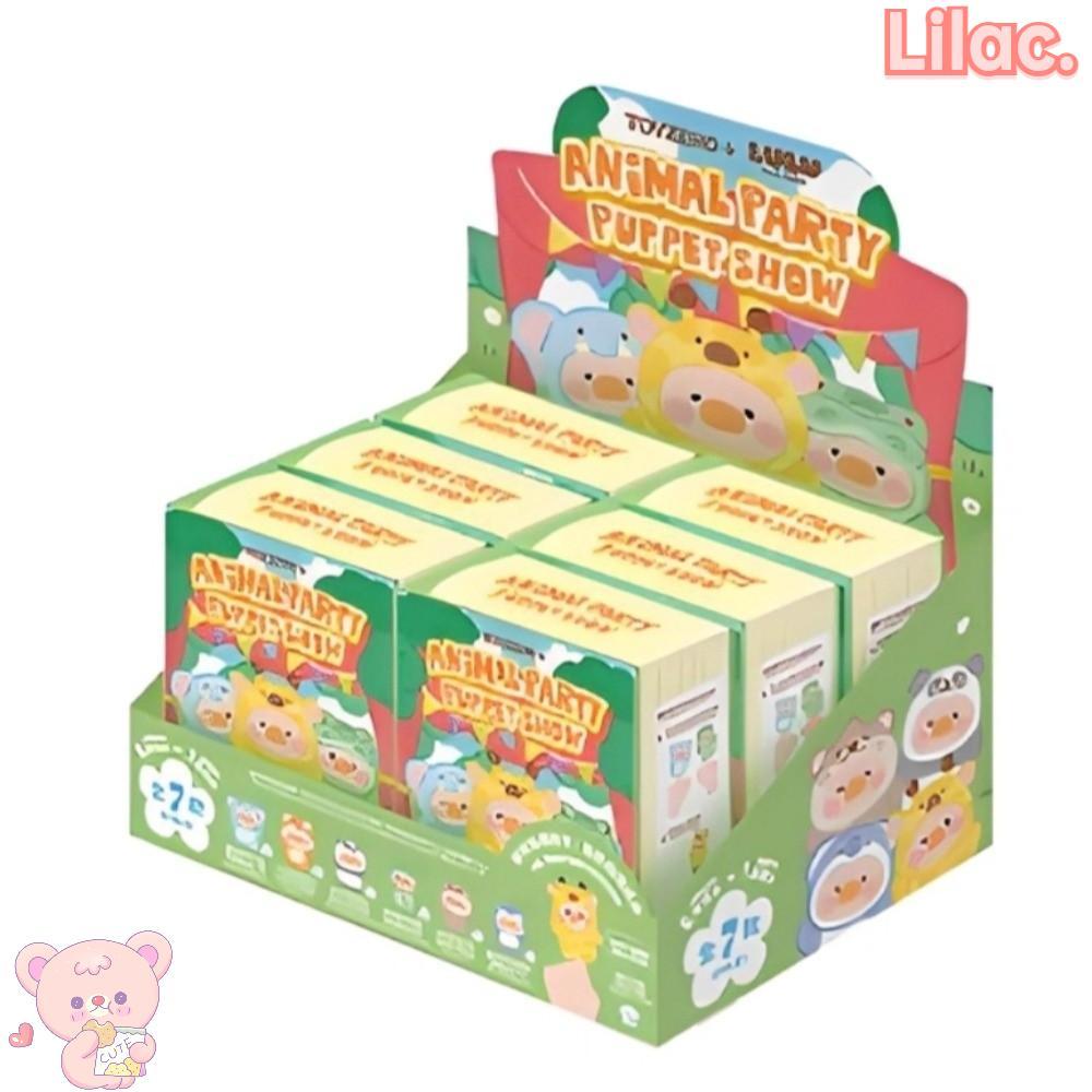 LIILACC Lulu Piggy Finger Puppet Box, Animal Party Forest Theater Box Lulu Piggy Plush Box, การ์ตูนต