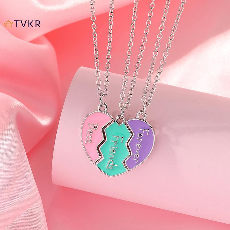 TVKR 1 ชุด BFF สร้อยคอสําหรับน้องสาว BFF วันเกิดมิตรภาพเครื่องประดับเพื่อนที่ดีที่สุด Forever สร้อยค