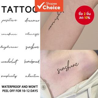 คําคมภาษาอังกฤษรอยสักชั่วคราวกันน้ําปลอม Body Art Matte Fini…