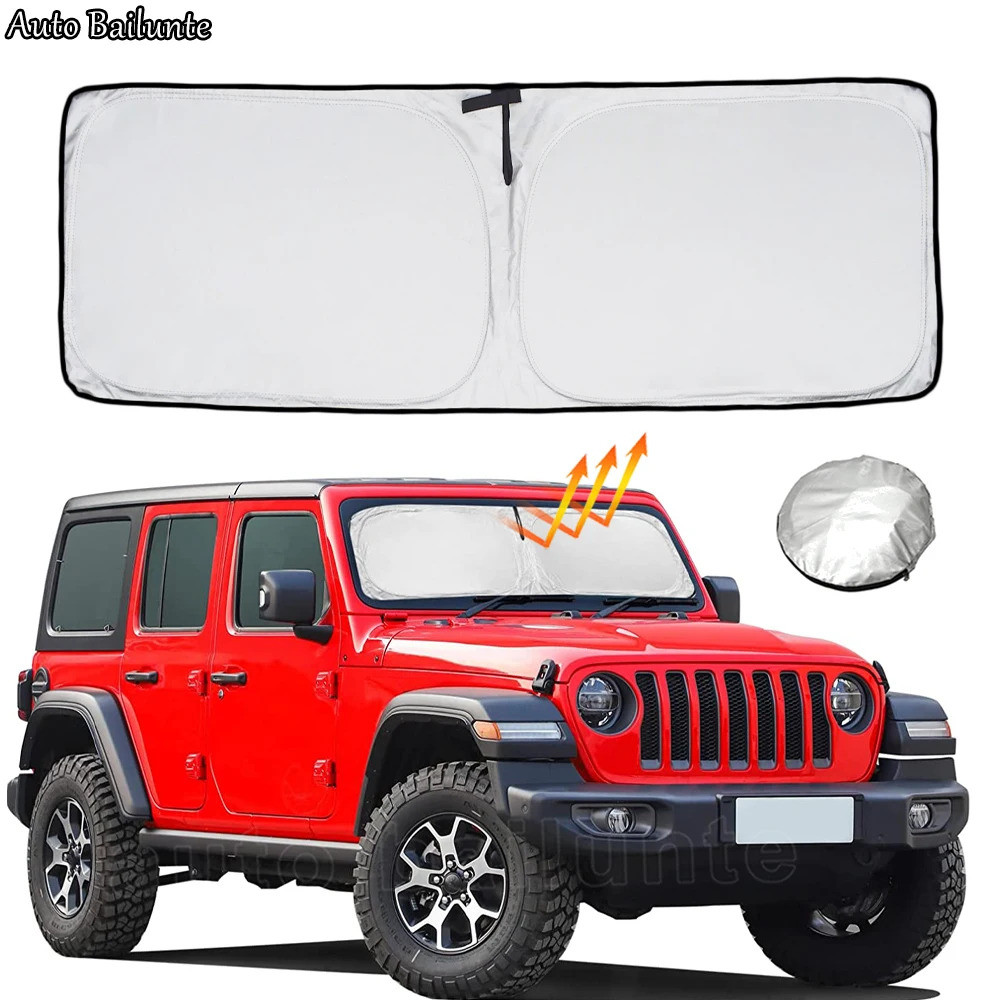 For Jeep Wrangler JL 2018 - 2023 2/4 Door 4XE & -2023 Jeep Gladiator JT Front Windshield Sunshade Co