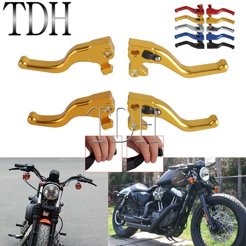 TH Motorcycle Left Right Levers HandleBar Clutch Brake Lever For Harley Sportster XR1200 XR1200X 09-