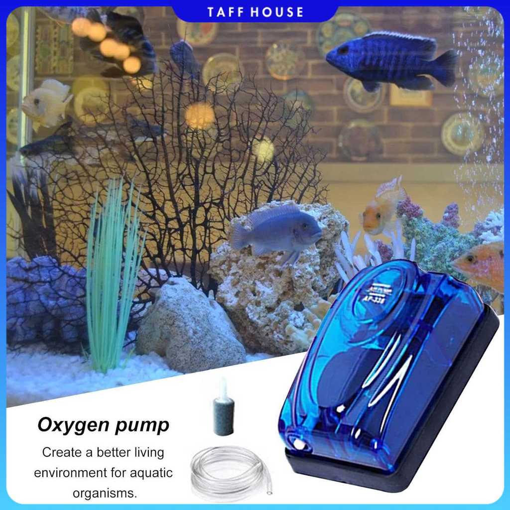 TEQIANG Aquarium ปั๊มออกซิเจน Aerator ปั๊มออกซิเจน 60L ถังปลา 3.5W - AQ-708A