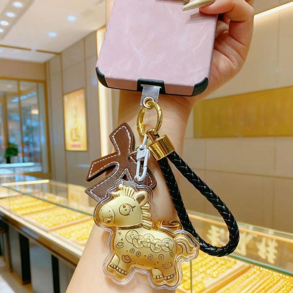 WMES1IA พวงกุญแจม้า, โบว์จี้ปีใหม่, Good Fortune Lucky Mascot แขวนแฟชั่น Zodiac Key แหวนของขวัญ - รูปที่ 5