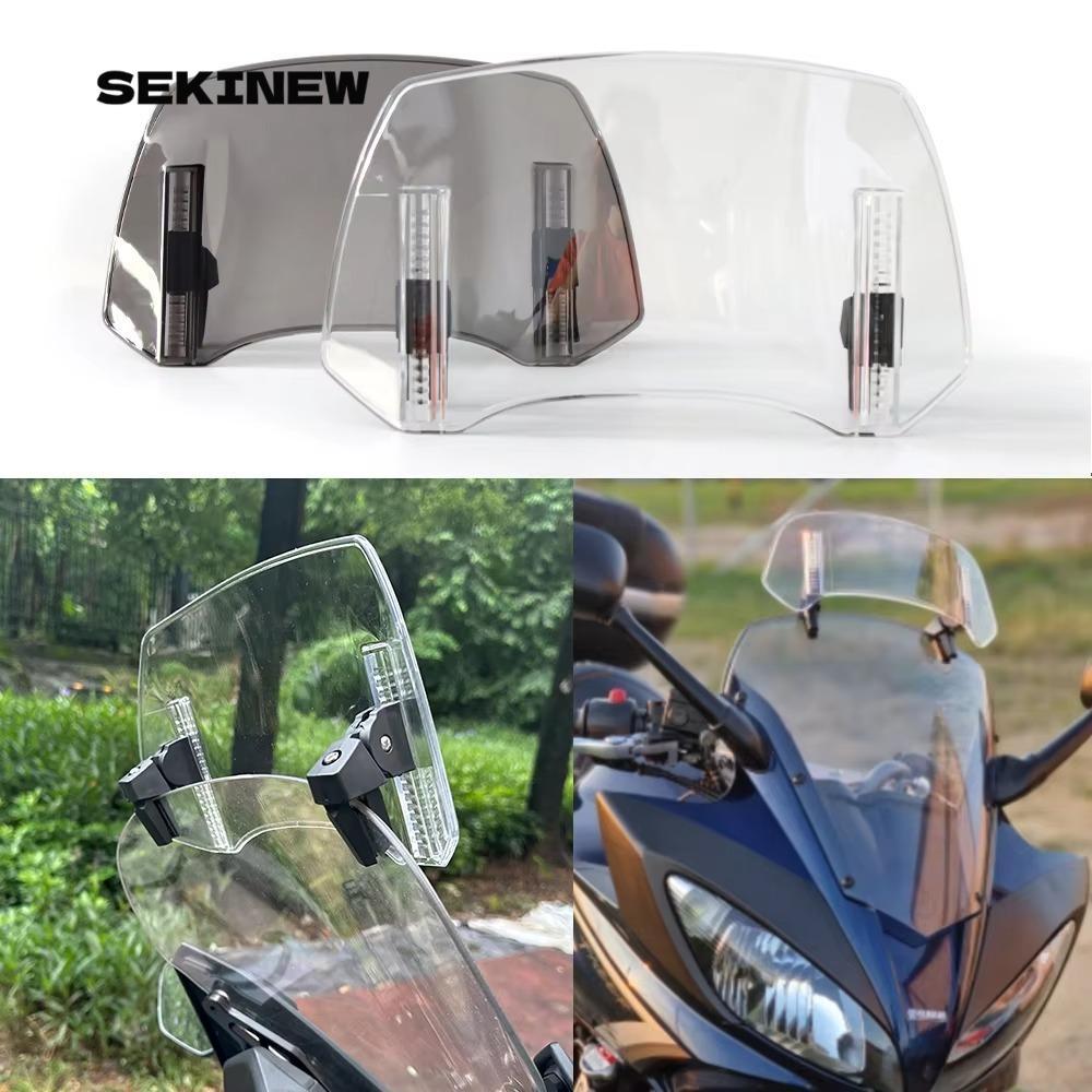 SEKINEW Extension กระจก, Deflector ปรับกระจกรถจักรยานยนต์, Universal Clamp-On Air Deflector สําหรับ 