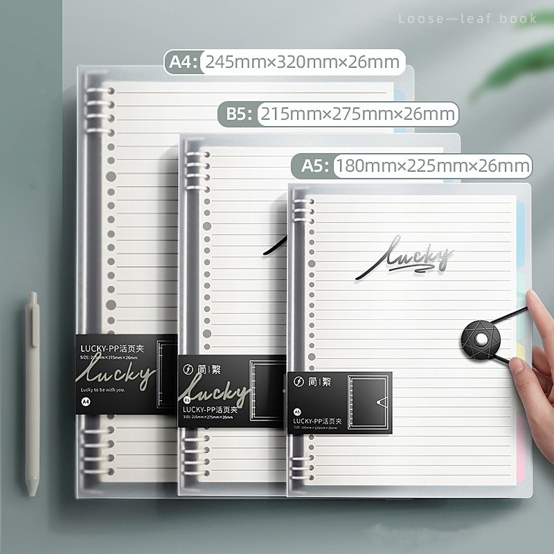 สมุดโน๊ต DIY เพิ่มเปลี่ยนใส้ได้ตามต้องการ ปกกันน้ำ อยู่ทรง A5/B5/A4 สมุดบันทึก สมุดจด waterproof notebook - รูปที่ 4