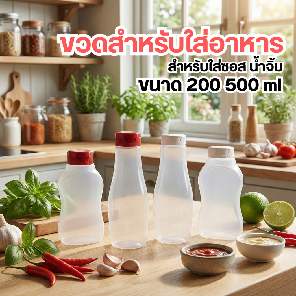 ขวดสำหรับใส่อาหาร ซอส น้ำจิ้ม
