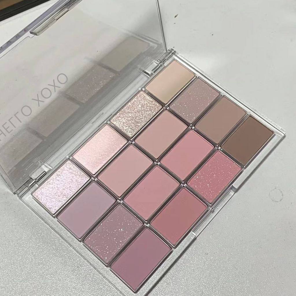 eyeshadow พาเลทตา Sixteen Color Eyeshadow Palette Low Saturation Matte Pearlescent Blush Multicolor 