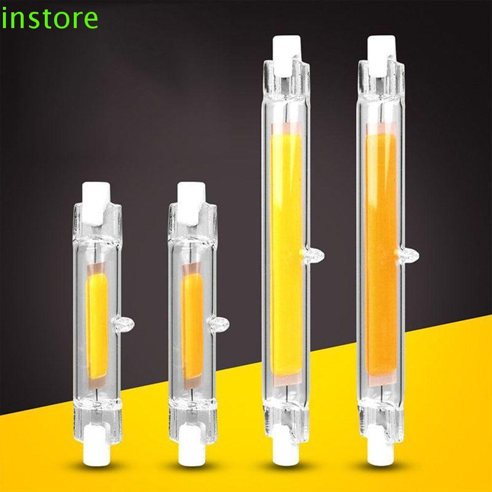 INSTORE R7S หลอดโคมไฟ, 360 Glow 110v/220v COB Tube Bulb,แบบพกพาเปลี่ยนสํานักงานหรี่แสงได้