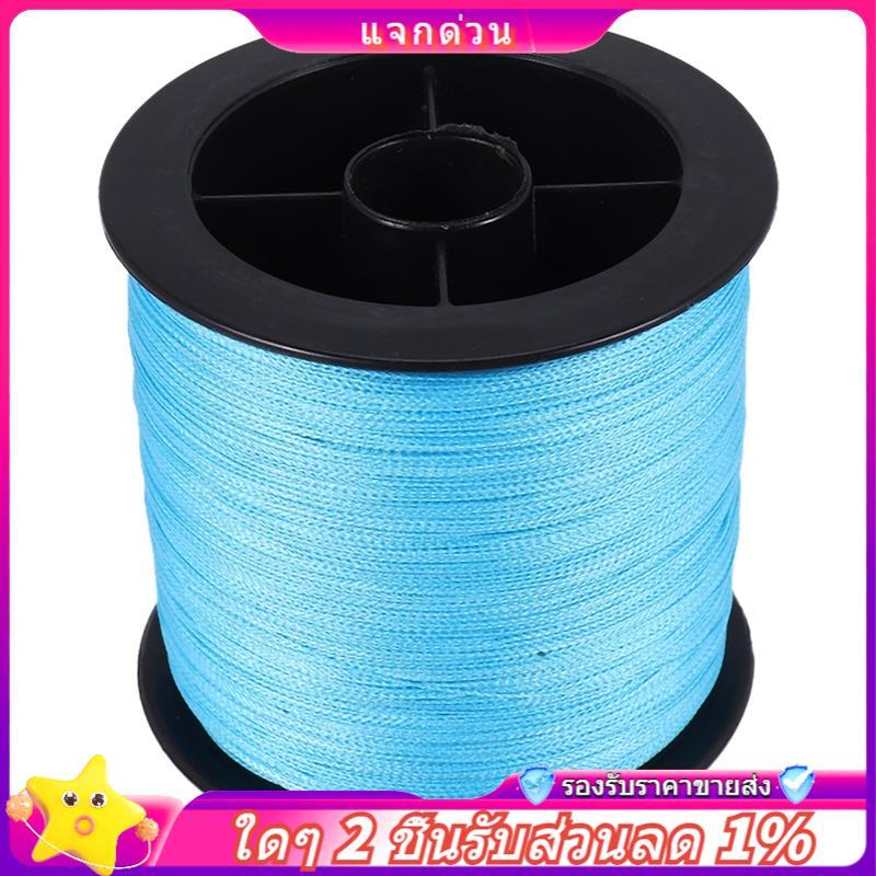 สายตกปลา PE 0.26 มม., ความยาว 500 ม., น้ำหนัก 30 ปอนด์, สีฟ้า, ทนทานสูง 4 เส้น