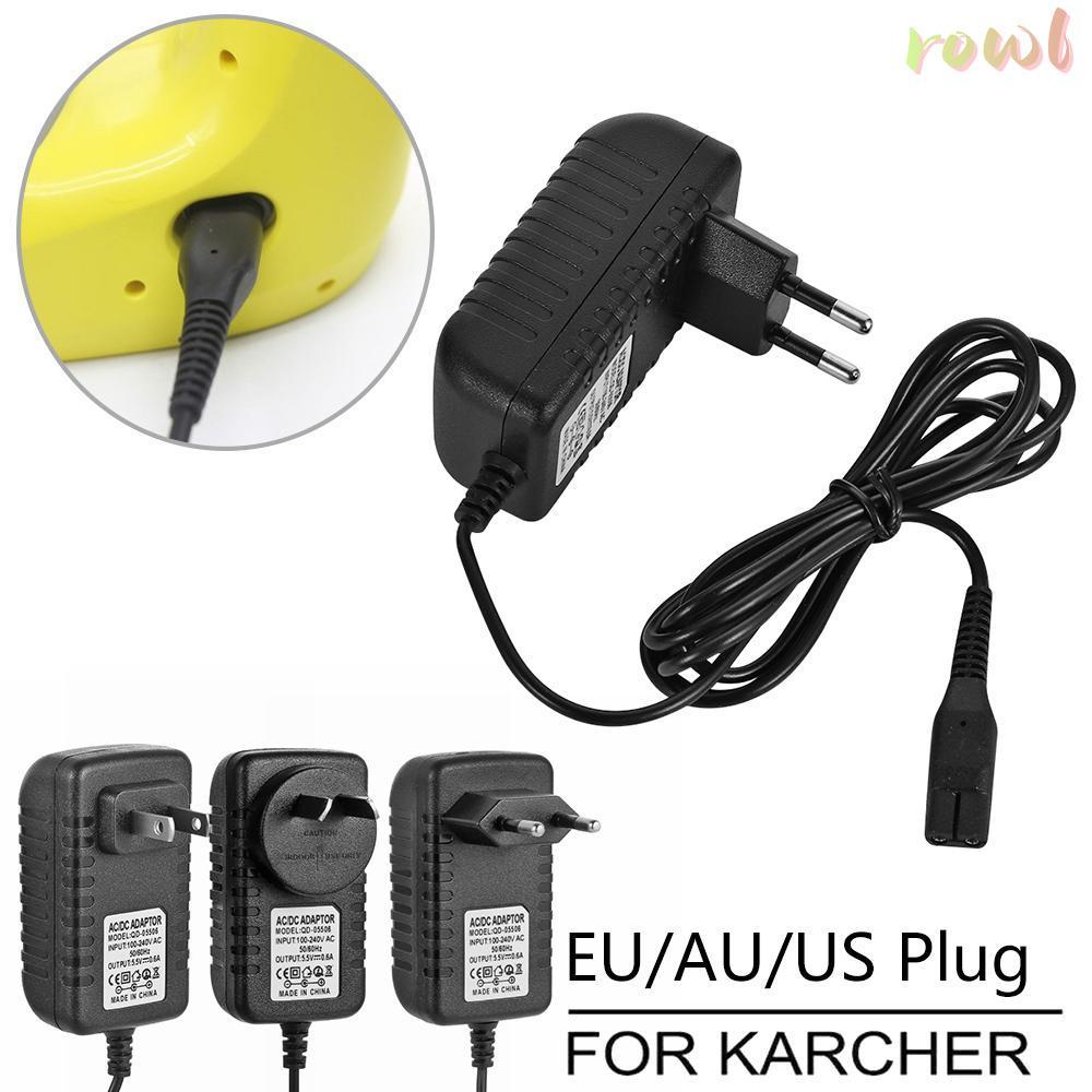 ROWL เครื่องชาร์จแบตเตอรี่ US UK EU AU ปลั๊กทําความสะอาดแหล่งจ่ายไฟสําหรับ Karcher WV2 50 60 70 75 S