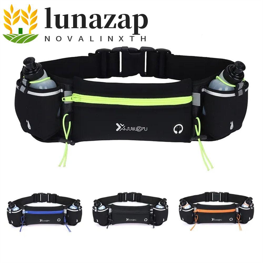 LUNAZAP กระเป๋าคาดเอววิ่งพร้อมขวดน้ํา Hydration Belt Bottle Marathon Running Accessories Waterproof 