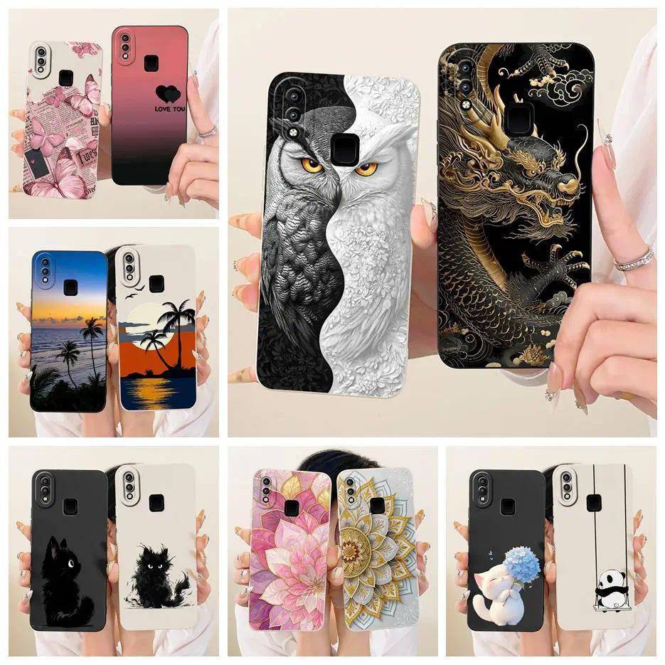 สําหรับVivo Y91 กรณี 1816 1817 1820 1811 CoolนกฮูกมังกรทาสีฝาครอบSoft TPUเคสโทรศัพท์สําหรับVivo Y91i