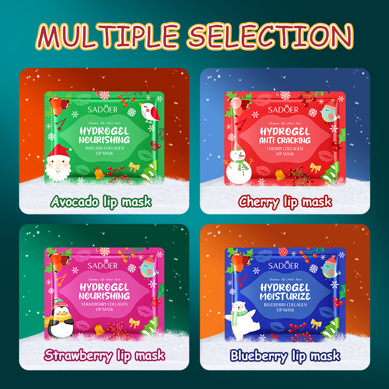 Christmas Collagen Lip Mask SADOER Anti-Drying Lip Mask 1228