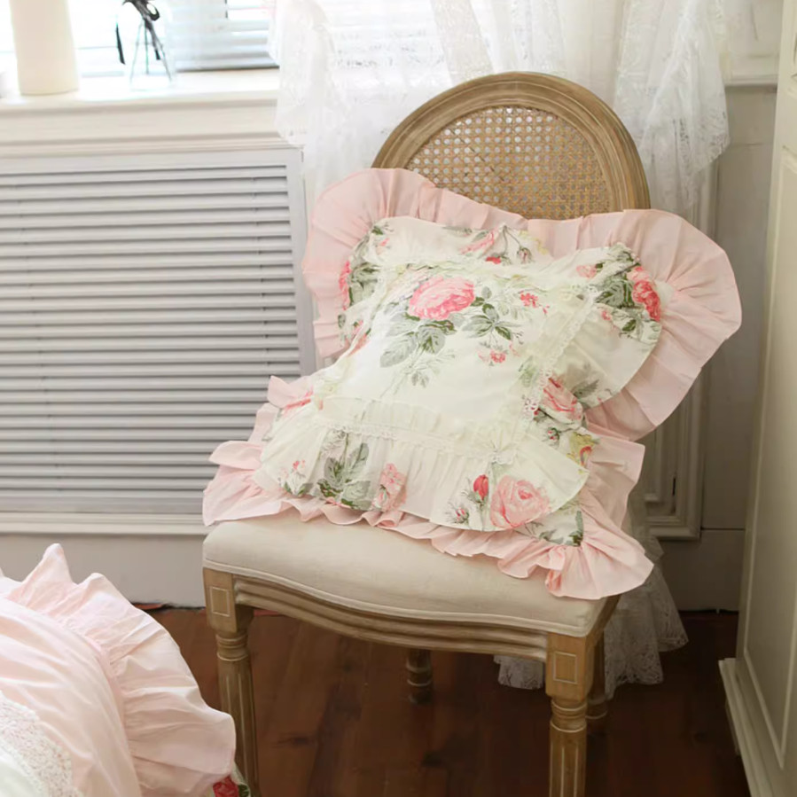 Romantic Rose Decorative Pillow Covers Bed Cushion Cover Garden Sofa Throw Pillows Cover Bedding Pil