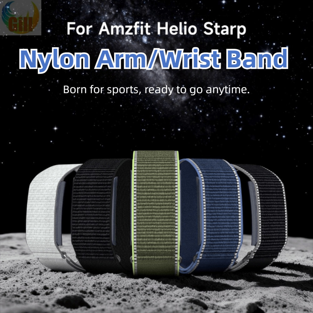 GILL Sport Band Bicep Band, สายรัดติดตามฟิตเนสไนลอนแบบปรับได้, การออกแบบห่วงสายรัดข้อมือทดแทนระบายอากาศสําหรับสาย Amazfit Helio