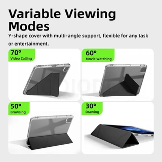 GOOJODOQ ฝาครอบป้องกันแยกแม่เหล็กสําหรับ ipad Air4/5/6/7 pro11 ,Gen10/11,10.5 นิ้ว 360 ° ช่องเสียบปากกาในตัว