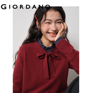 GIORDANO WOMEN Bow tie v-neck sweater 18355936