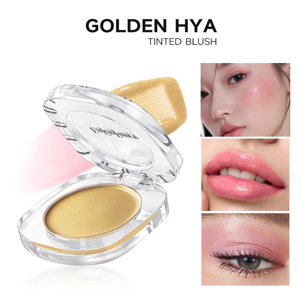 Moisturizing Multi Purpose Cream Golden Color Changing Powder Blusher อุณหภูมิ Variation ธรรมชาติสีชมพู Lip และ Cheek Dual-ใช้ Discolored Powder Blusher