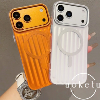 แม่เหล็กดูดลูกฟูกสีสันสดใสเหมาะสําหรับ แอปเปิล ไอโฟน 17 โปรแม็กซ์ เคสโทรศัพท์หลุมขนาดใหญ่ป้องกันการตก 16มือโปร ป้องกันลายนิ้วมือ 15/14/13 กรณีป้อง