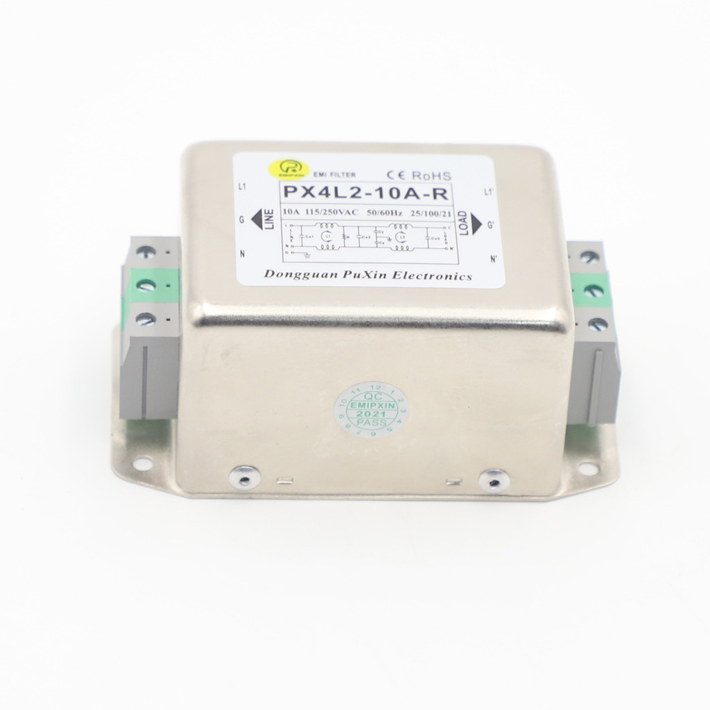 Puxin EMIPXIN Power Filter Dual-Stage 10A250V Terminal Block สายไฟส่วนประกอบป้องกันการรบกวนคงที่