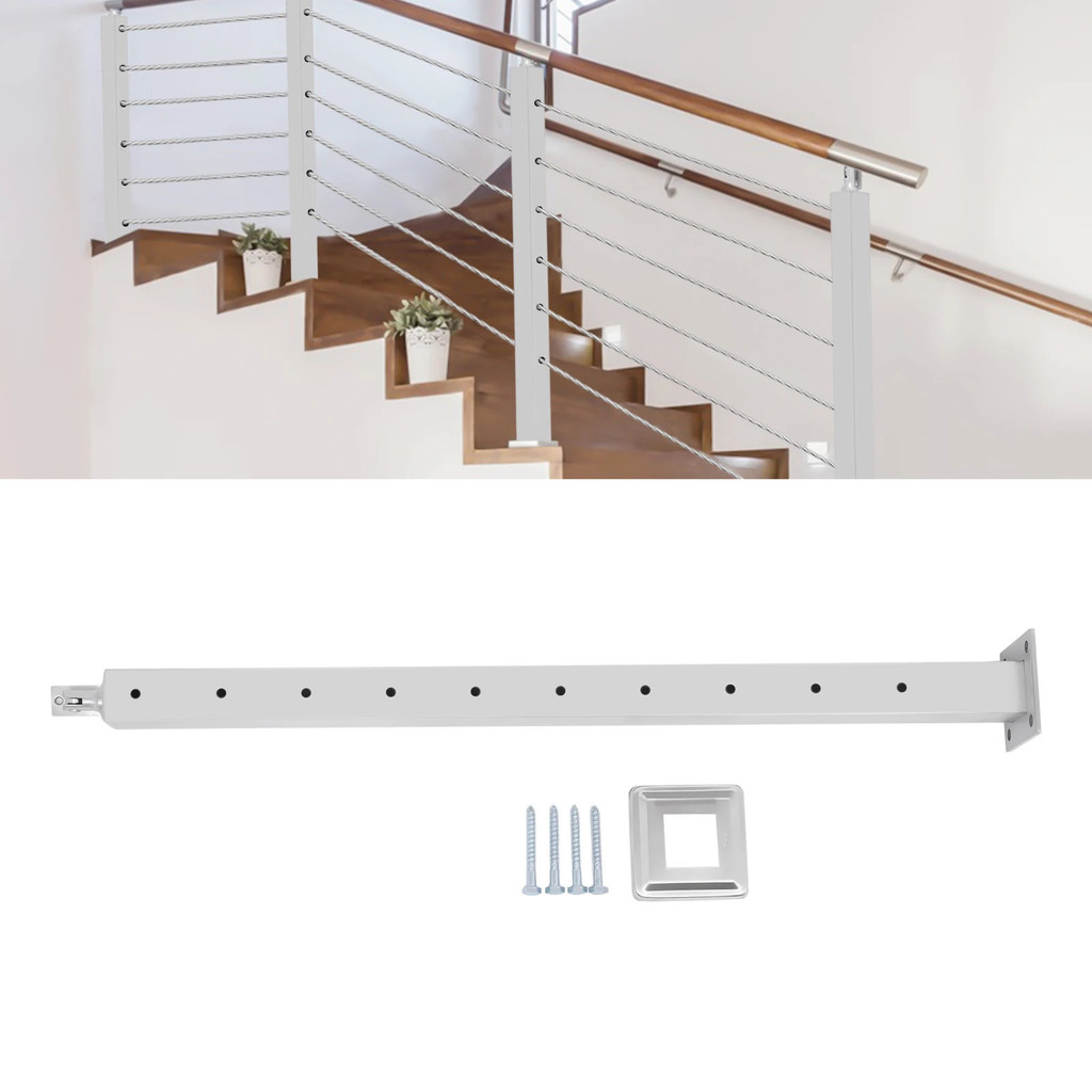 90 ซม.ราว 220.46lbs สแตนเลสราวบันได 10 หลุมชั้นติดตั้ง Handrail บันไดรถไฟ Hand Rails สําหรับ Outd